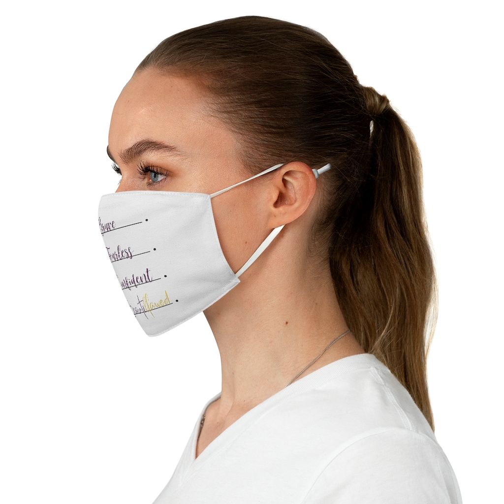 I Am Beautiflawed Affirmation Fabric Face Mask - Image 3