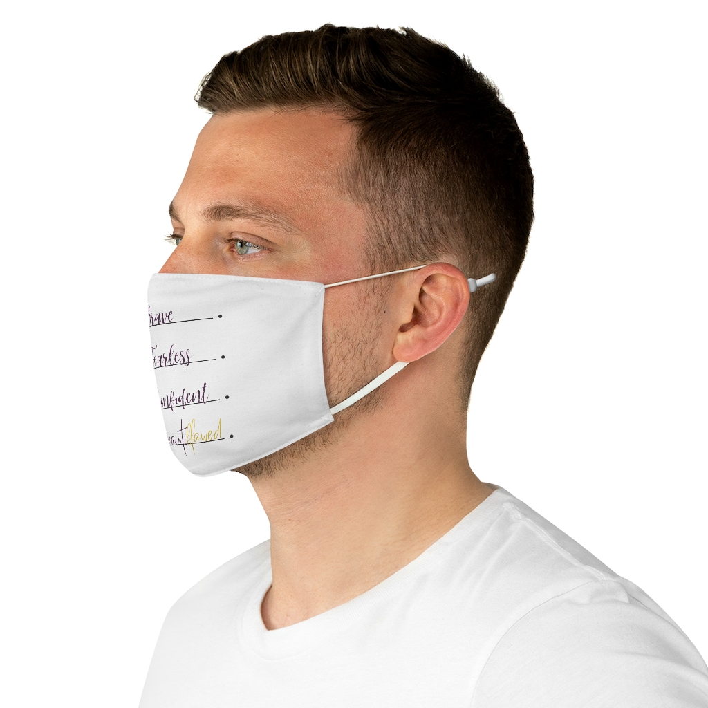 I Am Beautiflawed Affirmation Fabric Face Mask - Image 5