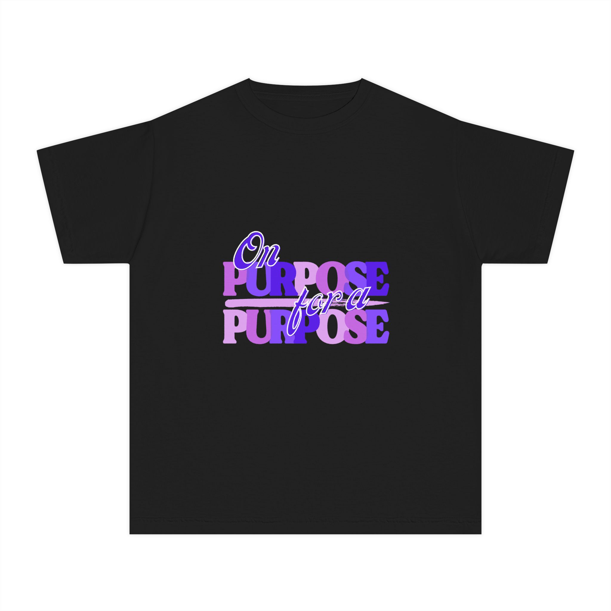 Youth Tee — "On Purpose" Purple Gradient Graphic Shirt - Image 13